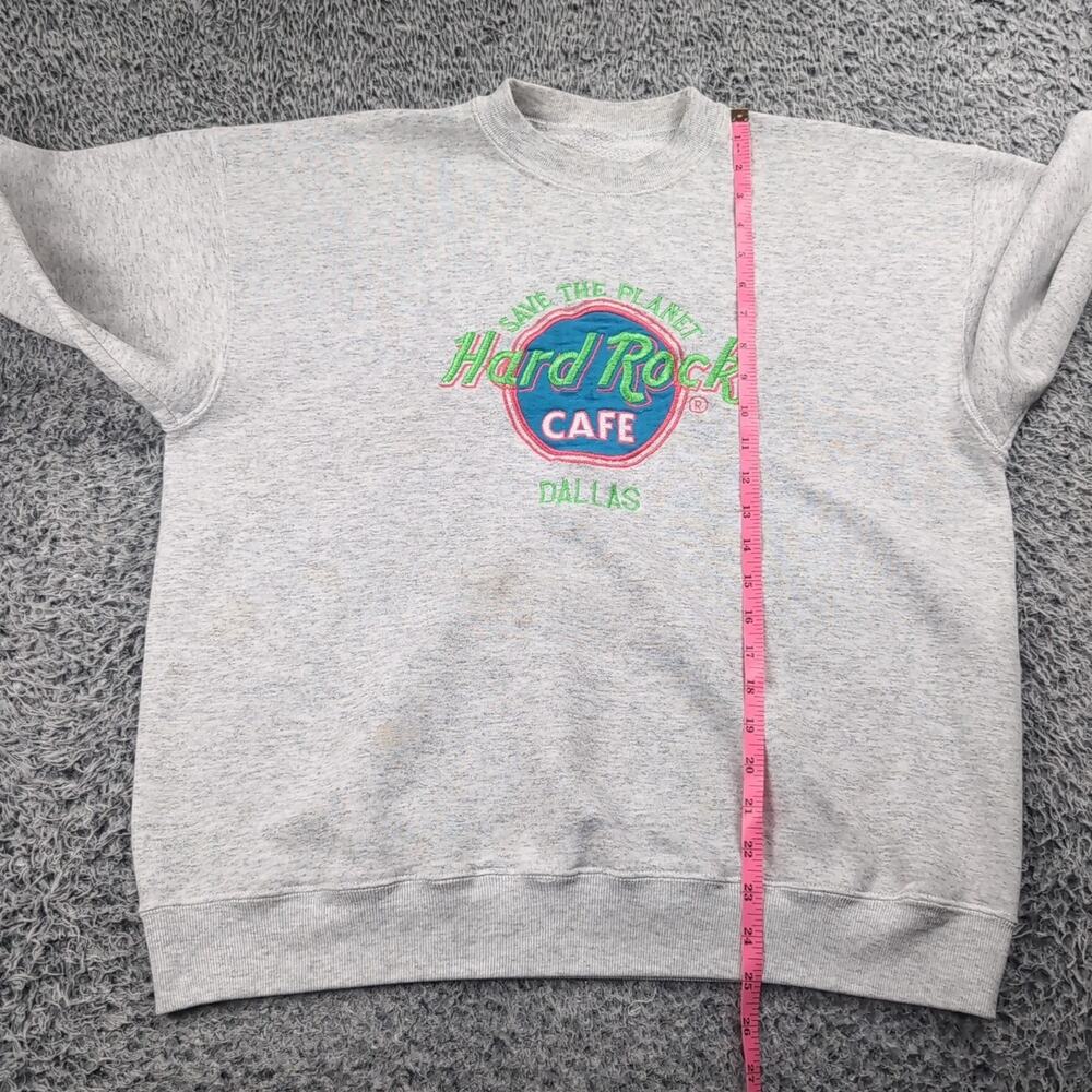 Vintage Hard Rock Cafe Sweater Adult Extra Large Gray Embroidered Crew Neck - Picture 6 of 8